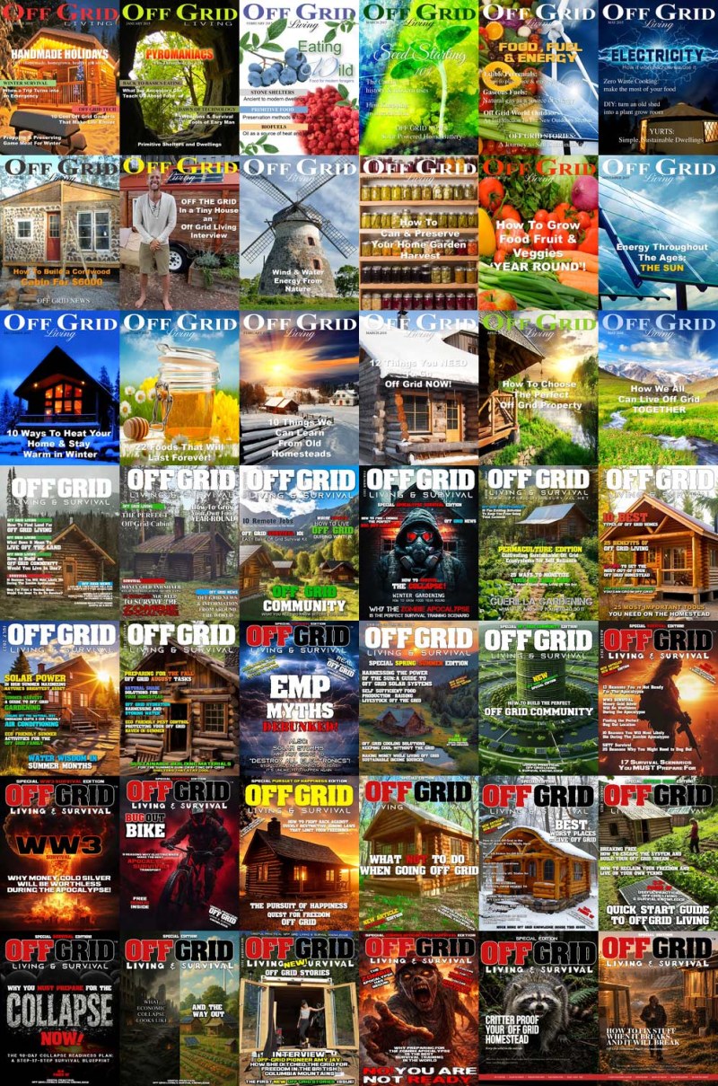 Download ALL Off Grid Living & Survival Magazine Back Issues cover